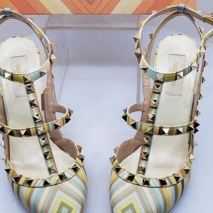 Valentino Garavani Harlequin-Print Rockstud Heels